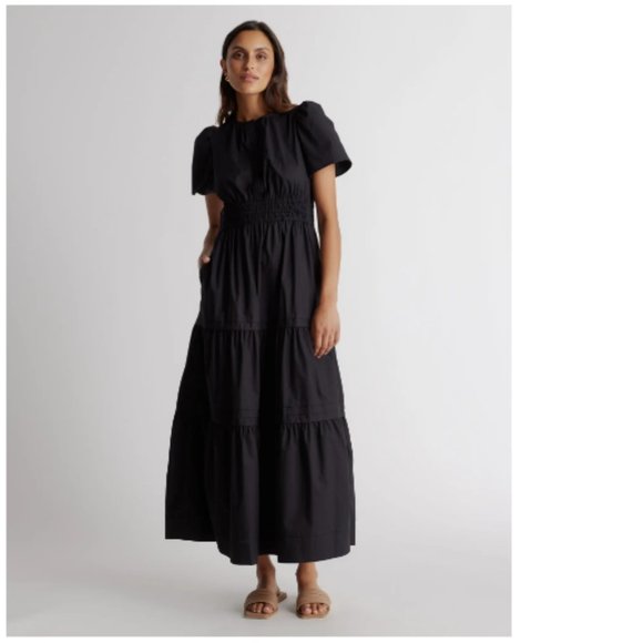 Quince Dresses & Skirts - Quince 100% Organic Cotton Tiered Maxi Dress NWT Black Small